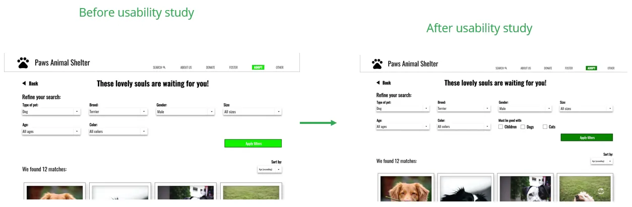 Mockup of the 'gets along with' filter